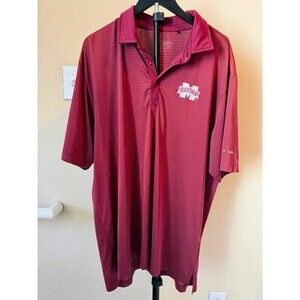 Mississippi State Bulldogs Columbia Golf Polo Men's XL Maroon Striped NCAA
